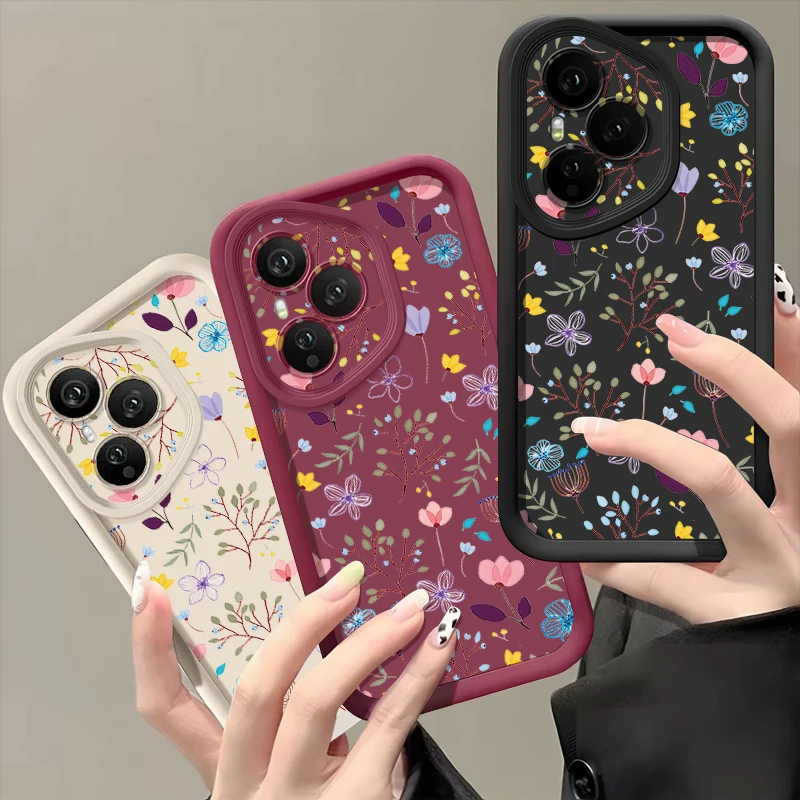 Soft TPU Phone Case For Honor 400 200 Pro X8c X9c Smart X6a X6b X6c Magic7 Lite Colorful Plants Printed Silicone Protect Cover