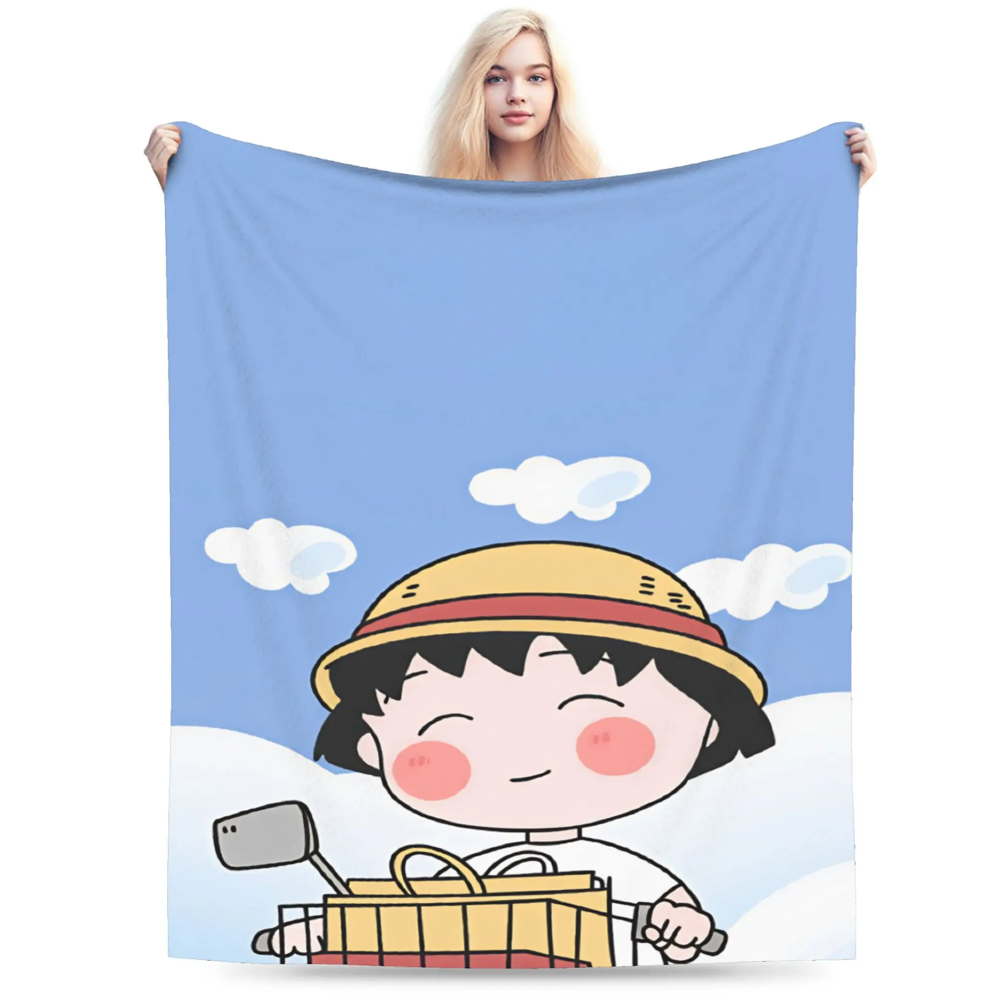Chibi Maruko Chan Blanket Winter  Warm Throw Blanket For Girl Home Decor Flannel Bedspread Bed Cover
