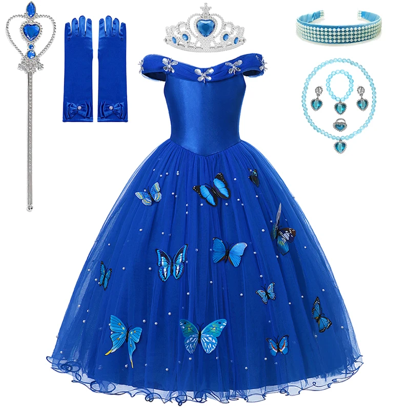 Disney Cinderella Cosplay Costumes Children Cinderella Princess Dresses Kids Halloween Girls Costumes Bithday Party Clothings