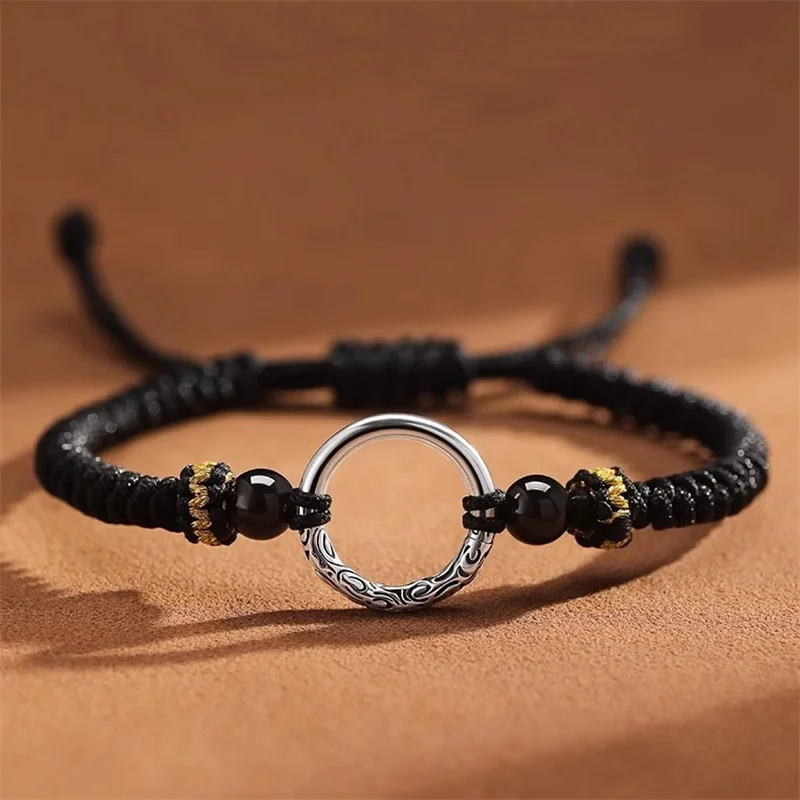 Trend Auspicious Clouds Safety Bucklet Bracelet For Men Hand Accessories Hot Woven Rope Bracelet Women Jewelry Adjustable Length