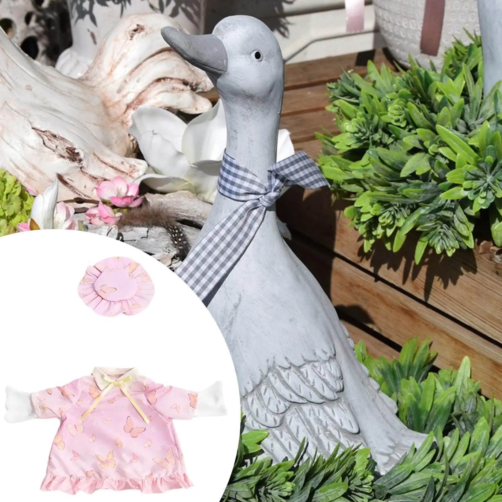 Porch Goose Outfit Pink Skirt Goose Costume for Yard Lawn Outdoor Garden Animal Decoration Props