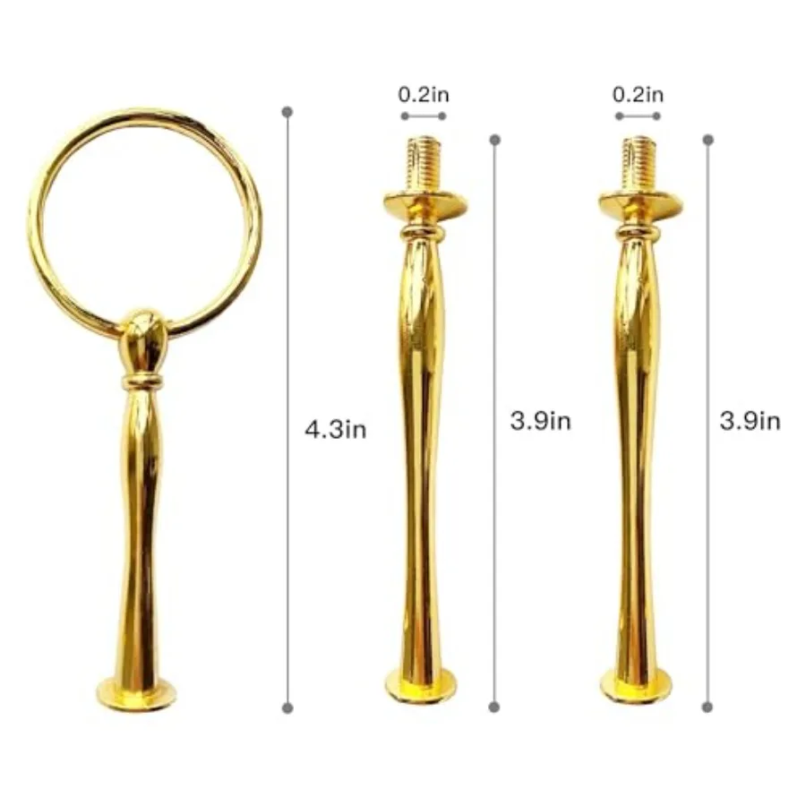 3 Tier Round Metal Cake Stand Holder Heavy Duty Fruit Plate Handle Fittings Hardware Rod