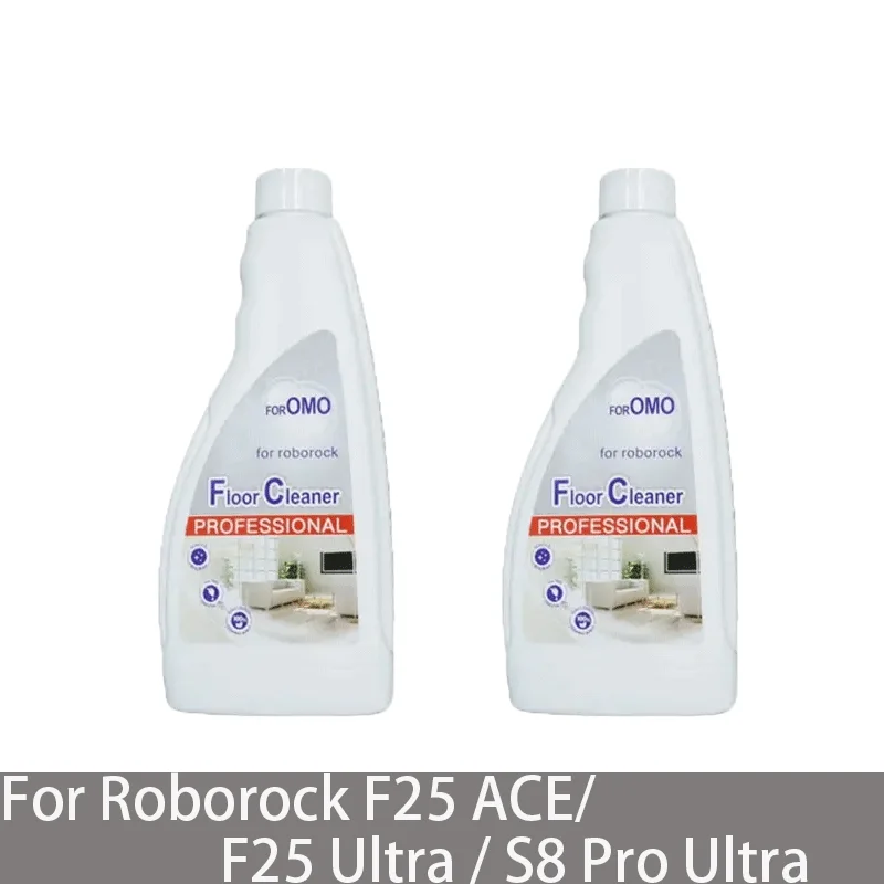 Solução de Limpeza de Piso 480ML para Roborock F25 ACE F25 Ultra / S8 Pro Ultra, Peças para Aspirador de Pó, Mop Robô Antibacteriano OMO