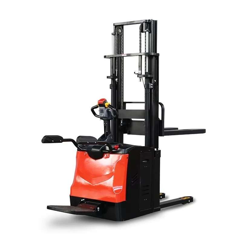 Hydraulic Mast Lifter Full Electric Stacker 2Ton 4m Height Pallet Stacker CE Approved Indoor Workshop Cargo Stacking Work