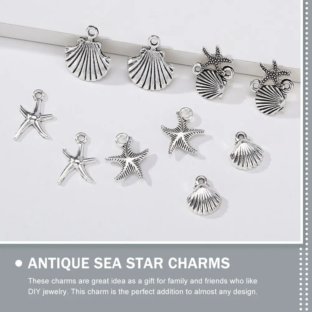 

300 шт. винтажных подвесок из сплава в форме морских звезд для изготовления ювелирных изделий, аксессуары для ожерелий и браслетов, заготовки для рукоделия