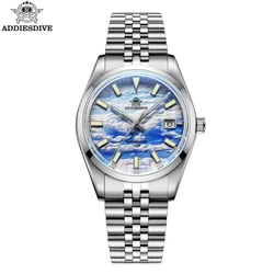 ADDIESDIVE 2023 New Men Watch Automatic Wristwatch NH35 Mechanical 10Bar Diving BGW9 Luminous Steel 39mm Business Watch for Men