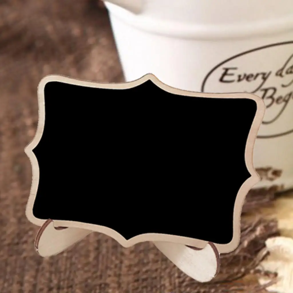 10pcs Mini Wooden Hanging Blackboard Chalk Board Plants Markers Label Signs