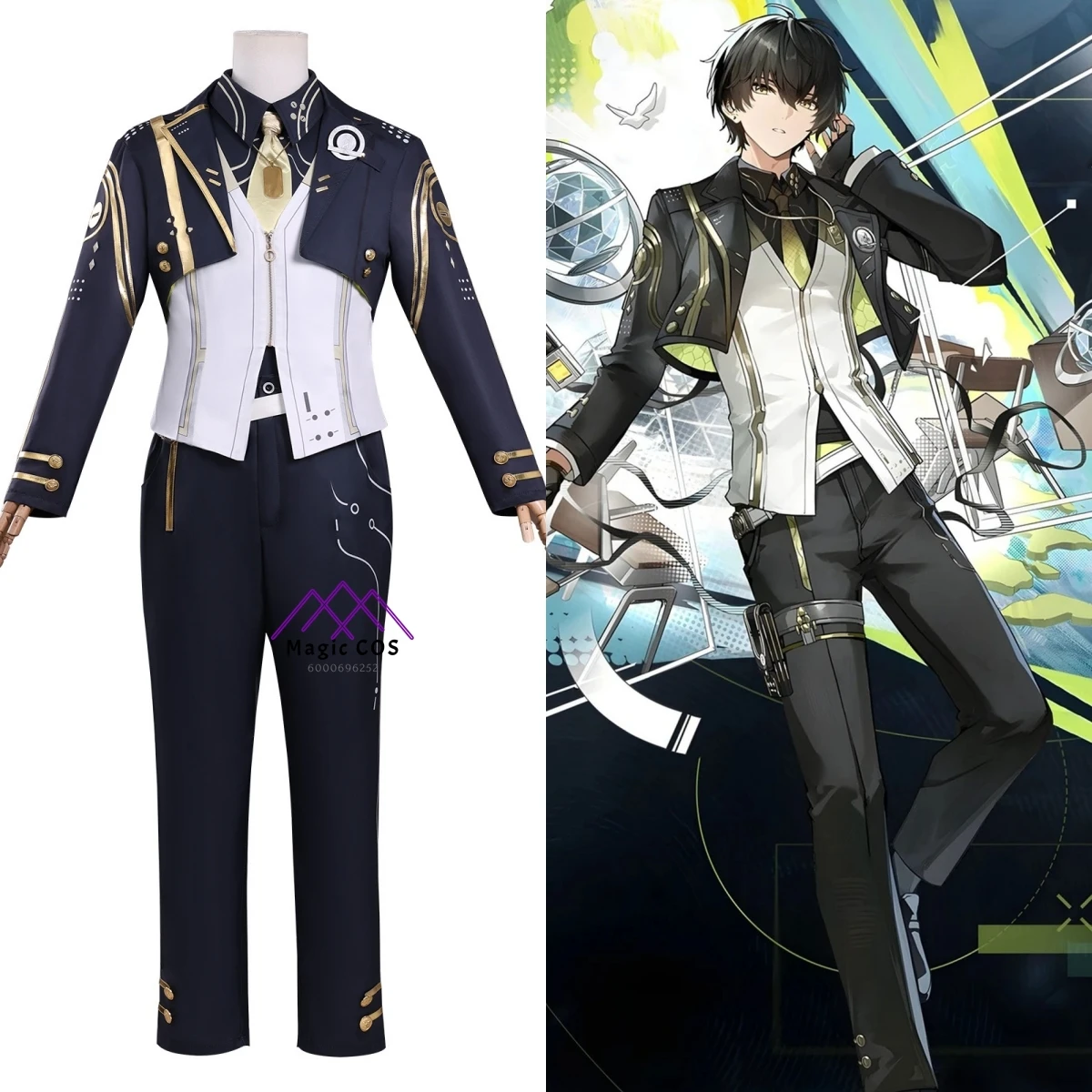 

Game Wuthering Waves Cosplay Costume Anime Rover (Male) Role Playing Starfire Everbright Men Comic Con Party Halloween Outfit