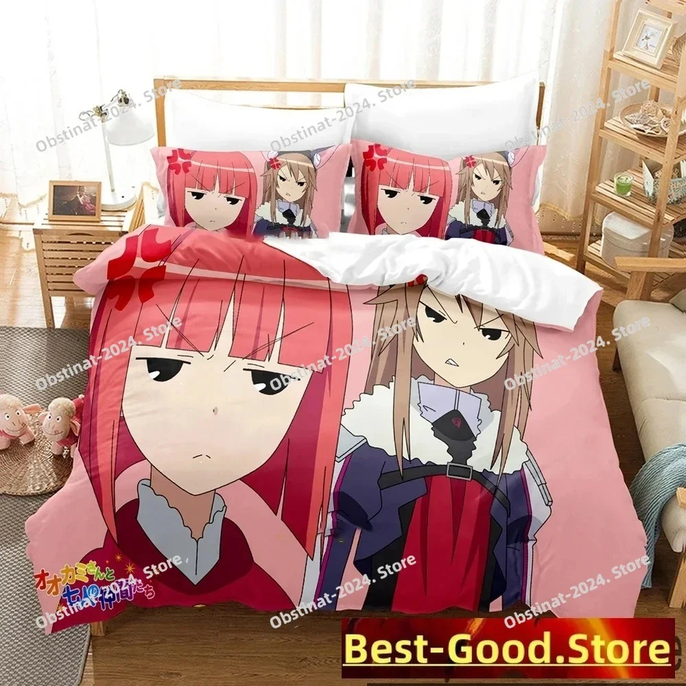 

Anime Okami-san and Her Seven Companions Bedding Set Boys Girls Twin Queen King Size Duvet Cover Pillowcase Bed boys Adult