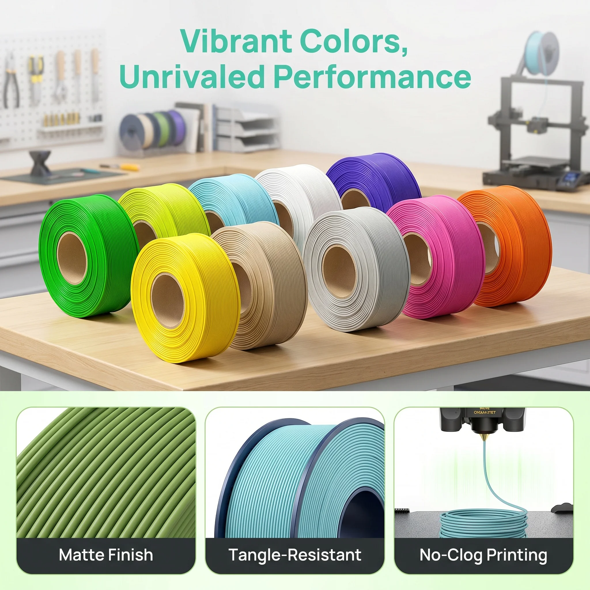 SUNLU PETG/Matte PLA Filament 10kg 1.75mm 1roll/kg(2.2lbs) For 3D Printers Wrapped Neatly Print Smoothly
