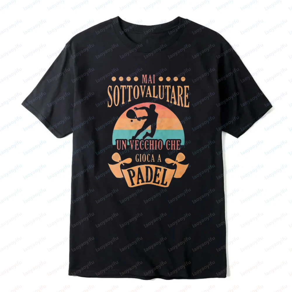Padel Player Vintage Graphic T-Shirt Outdoors Breathable Quick Drying Cotton Summer Sporty Trendy Statement Tops Men's Clothing