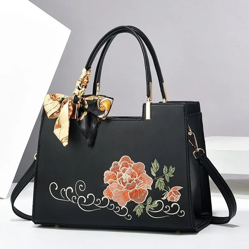 

Подарочная сумка для мамы среднего возраста в национальном стиле с вышивкой, премиум-класса 2025 года, новая атмосферная женская сумка большой вместимости, свадебная мода
