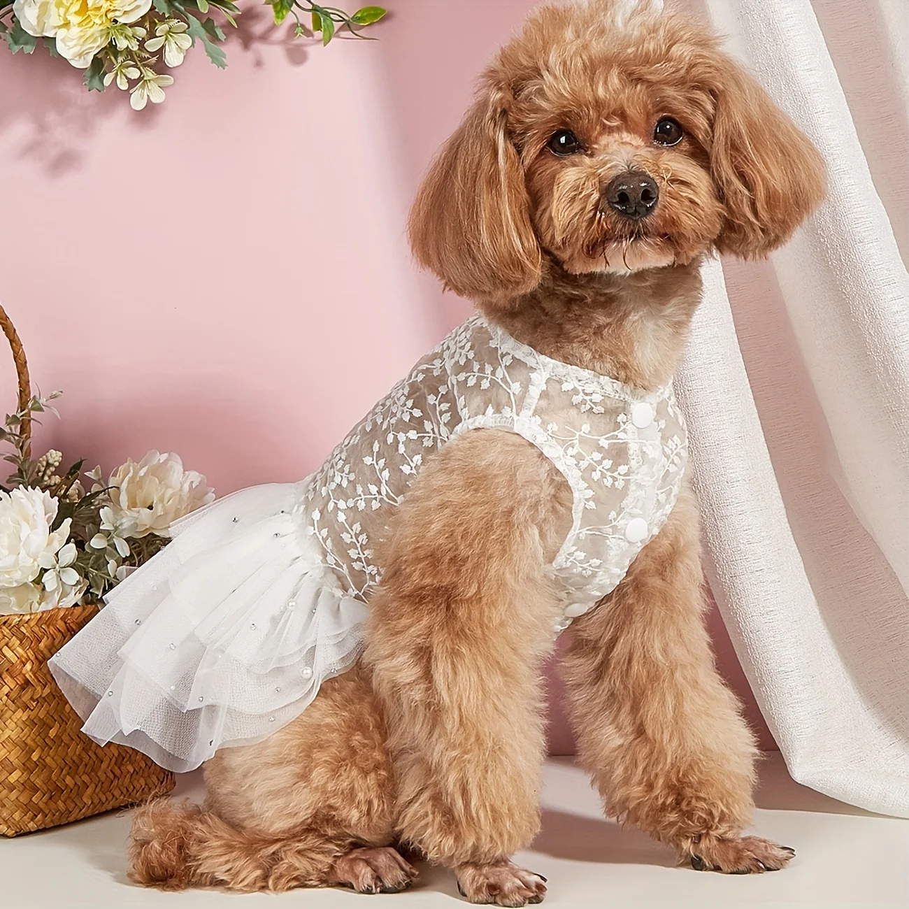 Dog Wedding Party Suit Summer Mesh Dress Suitable For Cats And Dogs