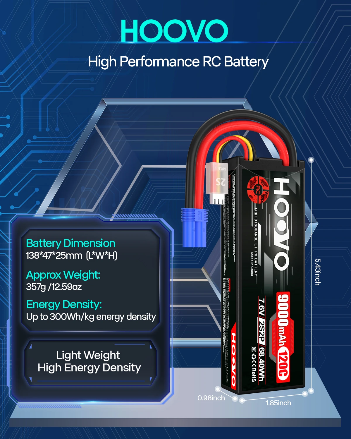 HOOVO 2S 9000mAh RC Battery 7. - Drone Battery High Voltage review and price