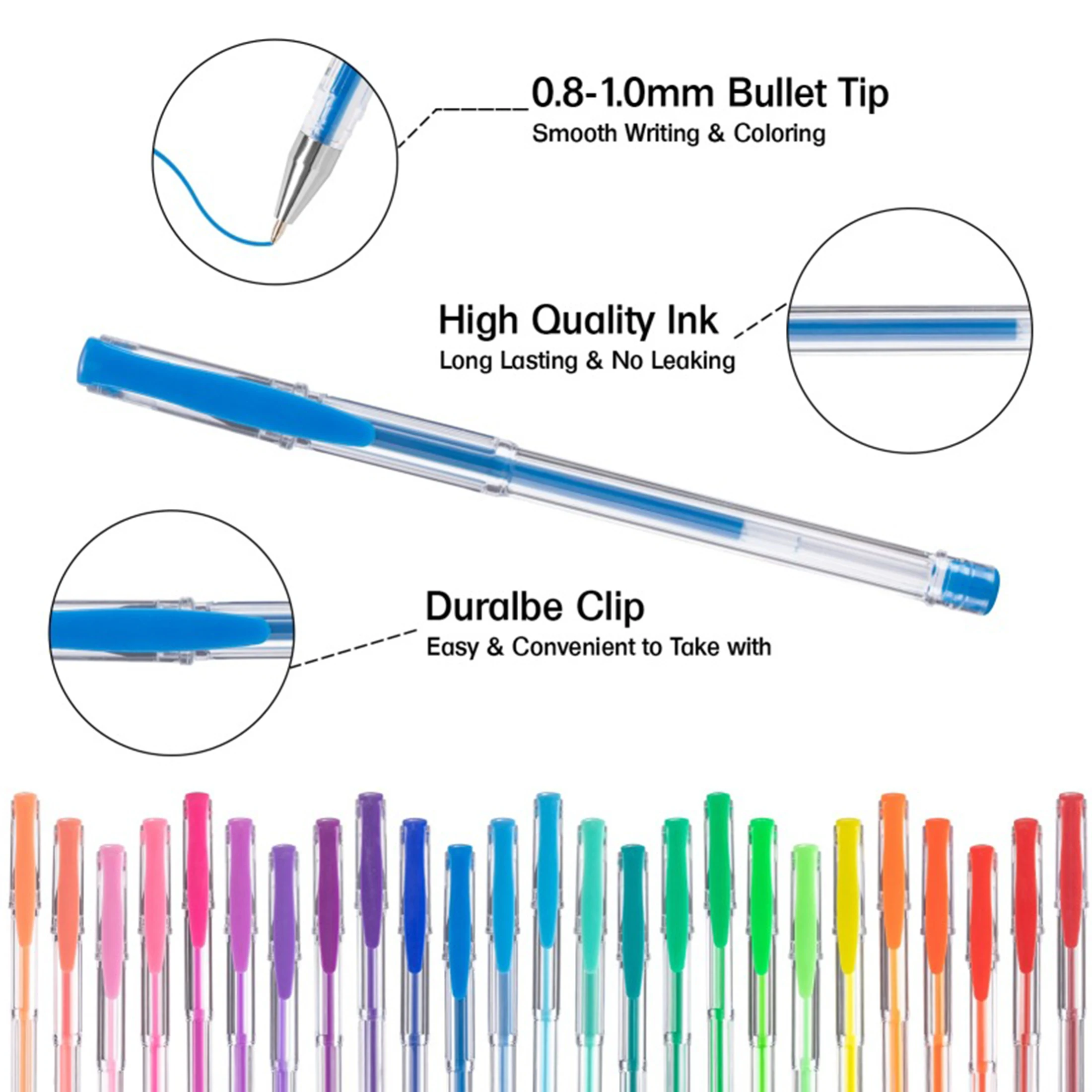 80 długopisów żelowych dla dorosłych Kolorowanka, pióro błyszczące z 40% innymi brokatami atramentowymi do biura szkolnego Książki do gotowania dla uczniów
