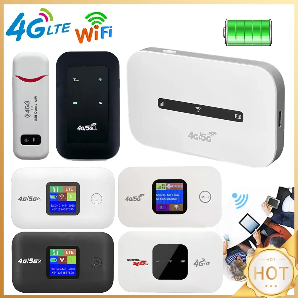 Pocket Wireless WiFi 150Mbps Portable Wireless Modem 3000mAh Mini Outdoor WIFI Hotspot with SIM Card Slot 4G Pocket WiFi Router