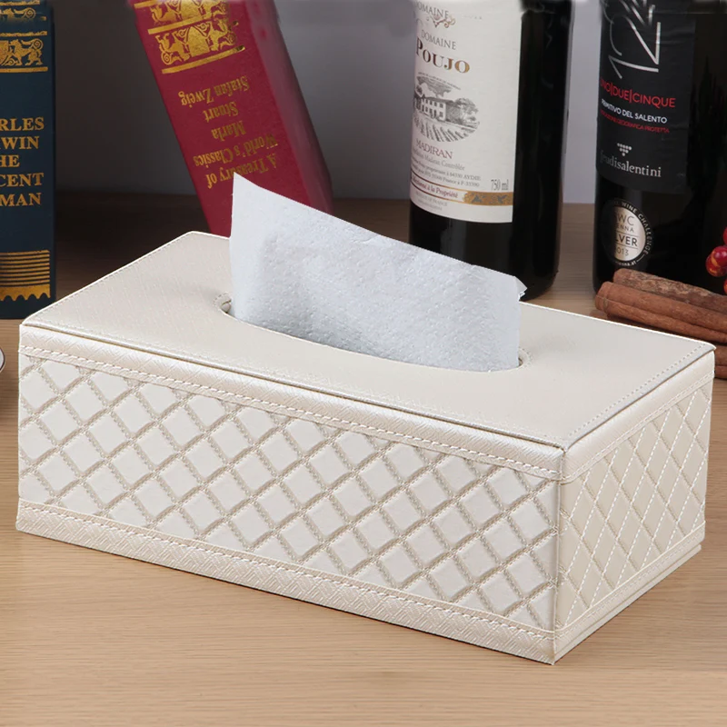 Caja de pañuelos de cuero sintético para decoración del hogar, fundas para cajas de pañuelos de papel, caja de servilletas