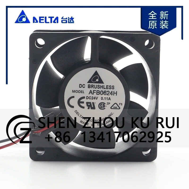 

Original Delta 5V 12V 48V DC 24V 0.11A AC EC 6025 60X60X25MM 6CM Double Ball Inverter High air Volume Quiet AFB0624H Cooling Fan