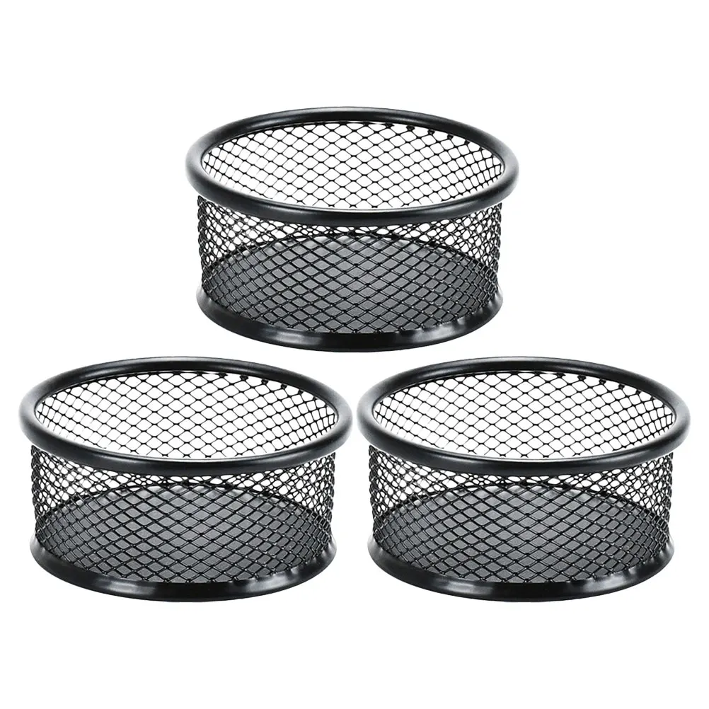 

3 Pcs Mesh Storage Barrel Small Containers for Paperclips Organizer Desk Divider Clip Holder Binder Stationery Desktop