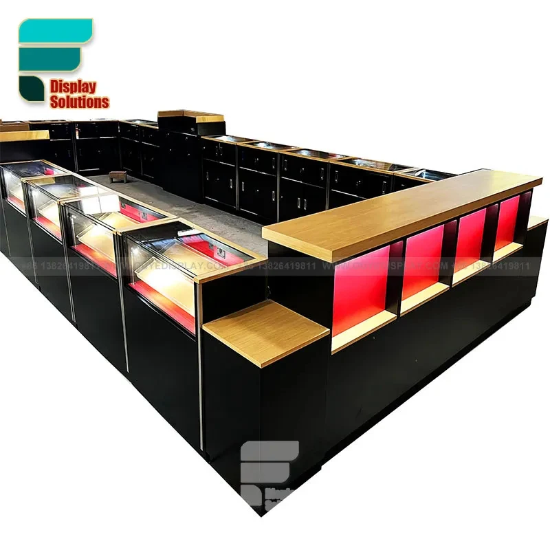 custom.High Capacity Display Cabinet Glass Panel Lockable Drawer Multi Shelf Tobacco Display Unit