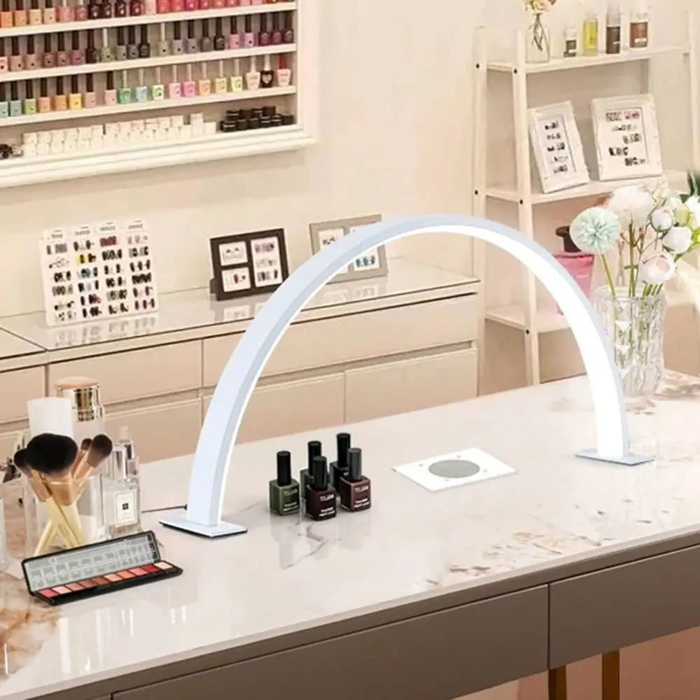 47cm Dimmable U-shaped Nail Lamp 3 Light Color Eye Protect Half Moon Nail Light Multi-functional 180-degree illumination
