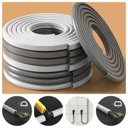 PVC Soft Rubber Trapezoidal Trunking Self-Adhesive Floor Cord Cover Anti-extrusion Extension Wiring Duct Protector Cable Cover