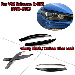 RM-CAR faros delanteros de coche ceja párpados embellecedores pegatinas cubierta para VW para VOLKSWAGEN Scirocco R GTS 2008-2017 faro ceja