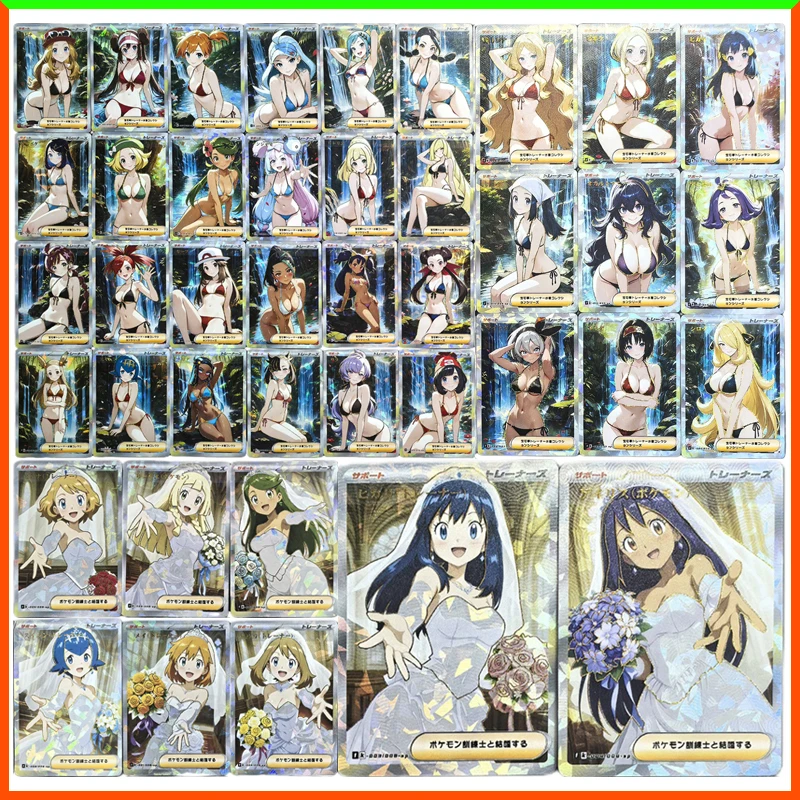 anime-pokemon-bricolage-acg-erika-feuille-nessa-rosa-selene-marnie-bea-lillie-misty-lana-cartes-a-collectionner-jouets-pour-garcons-cadeau-d'anniversaire
