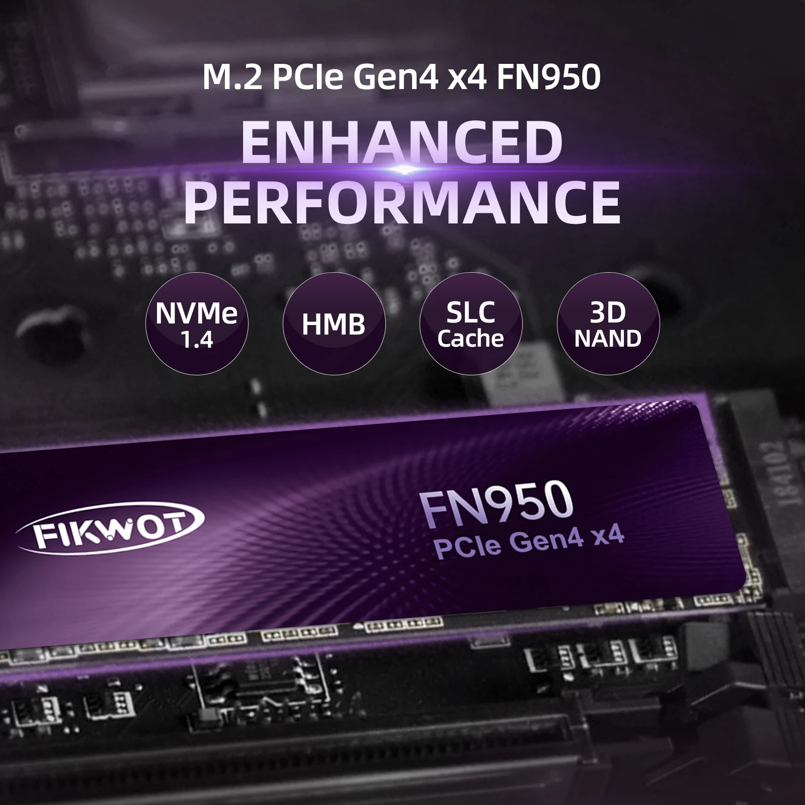 Fikwot FN950 M.2 SSD 1TB 2TB 4TB 5000MB/s PCIe4.0x4 NVMe M.2 2280 SSD Wewnętrzny dysk półprzewodnikowy do PS5 Laptop Pc