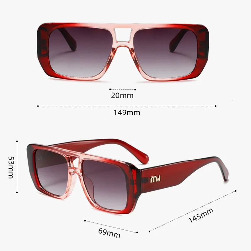 نظارات شمسية بإطار مربع مزدوج الشعاع UV400، نظارات عصرية للحماية من الشمس للاستخدام الخارجي #4