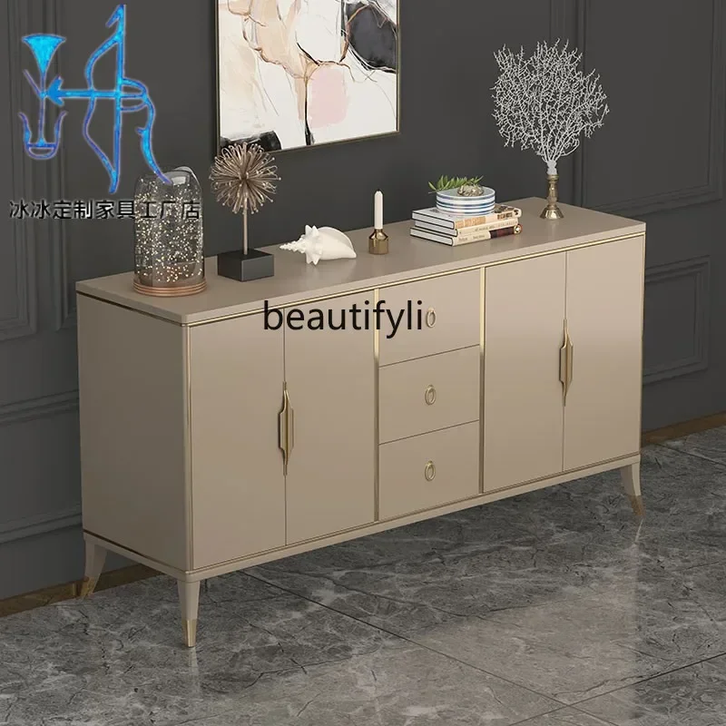 American light luxury dining side cabinet neoclassical locker living room door entrance cabinet53