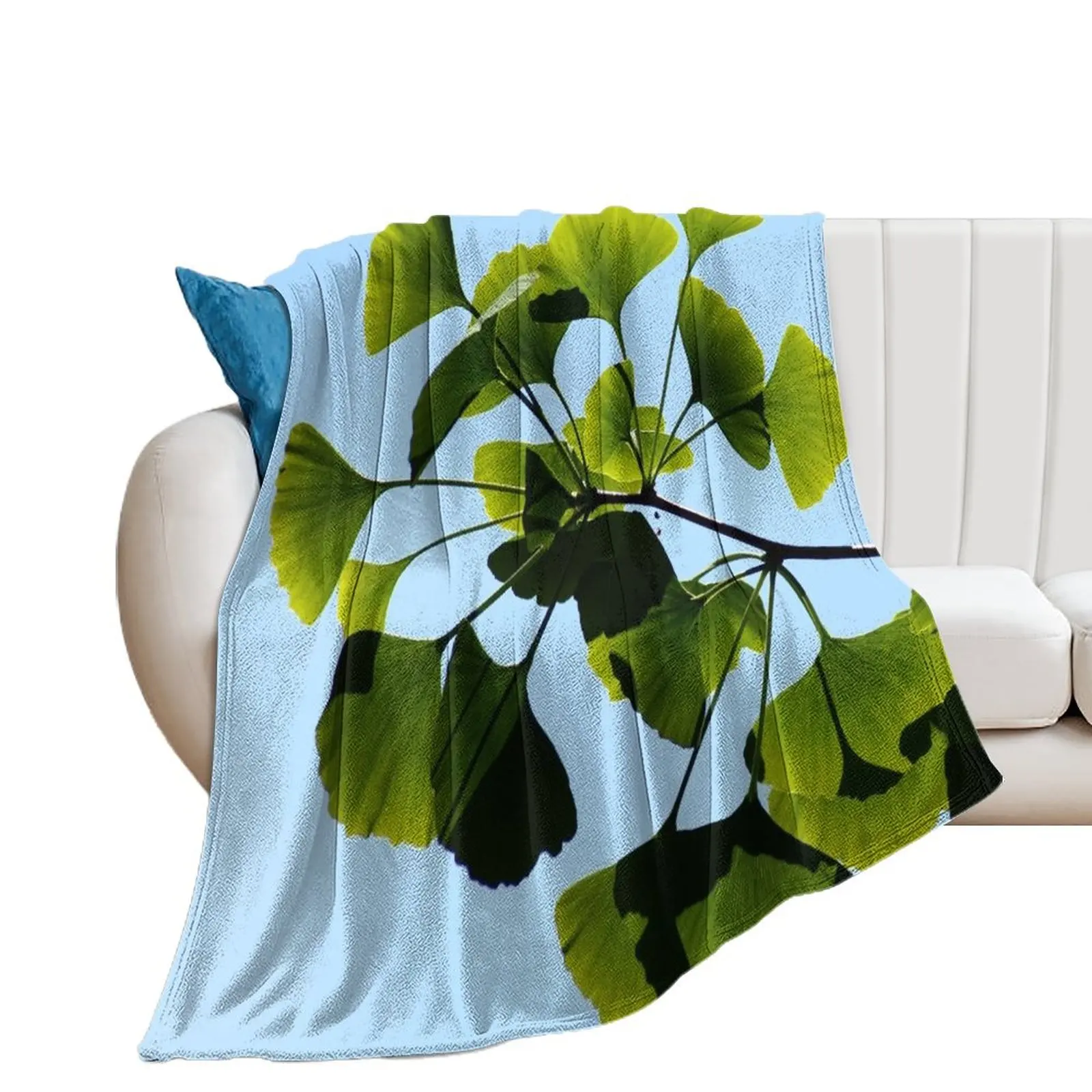 Gingko Biloba Tree Throw Blanket Quilt Winter beds Bed linens Decorative Sofa Blankets