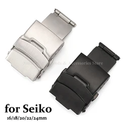 Solid Folding Buckle for Seiko 16mm 18mm 20mm 22mm 24mm 26mm Stainless Steel Watch Buckle Replacement Diving Clasp Accessories