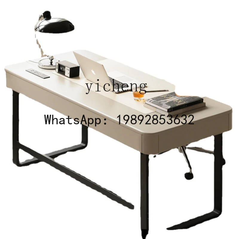 

LYY Solid Wood Desk Modern Stone Plate Office Desk Computer Desk Study Table
