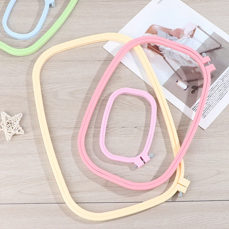5 Size Plastic DIY Embroidery Hoops Square Shape Cross Stitch Hoops Frame Ring