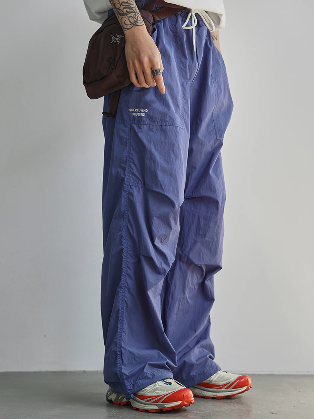 Retro Japanese Style Quick Dry Lightweight Outdoor Men's Work Trousers Casual Loose Fit Straight Leg Long Pants