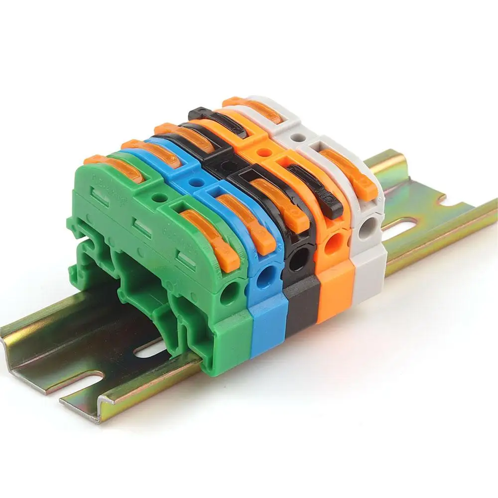 

The Rail Type Wire Quick Terminal Block Presses The Wire Connector