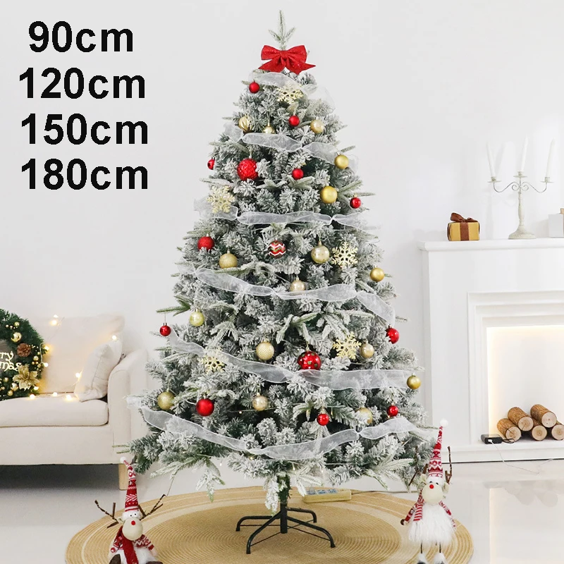 

Christmas Trees Decoration Set 90/120/150/180cm White Christmas Trees Ornaments Snow New Year Party Holiday Outdoor Home Decor