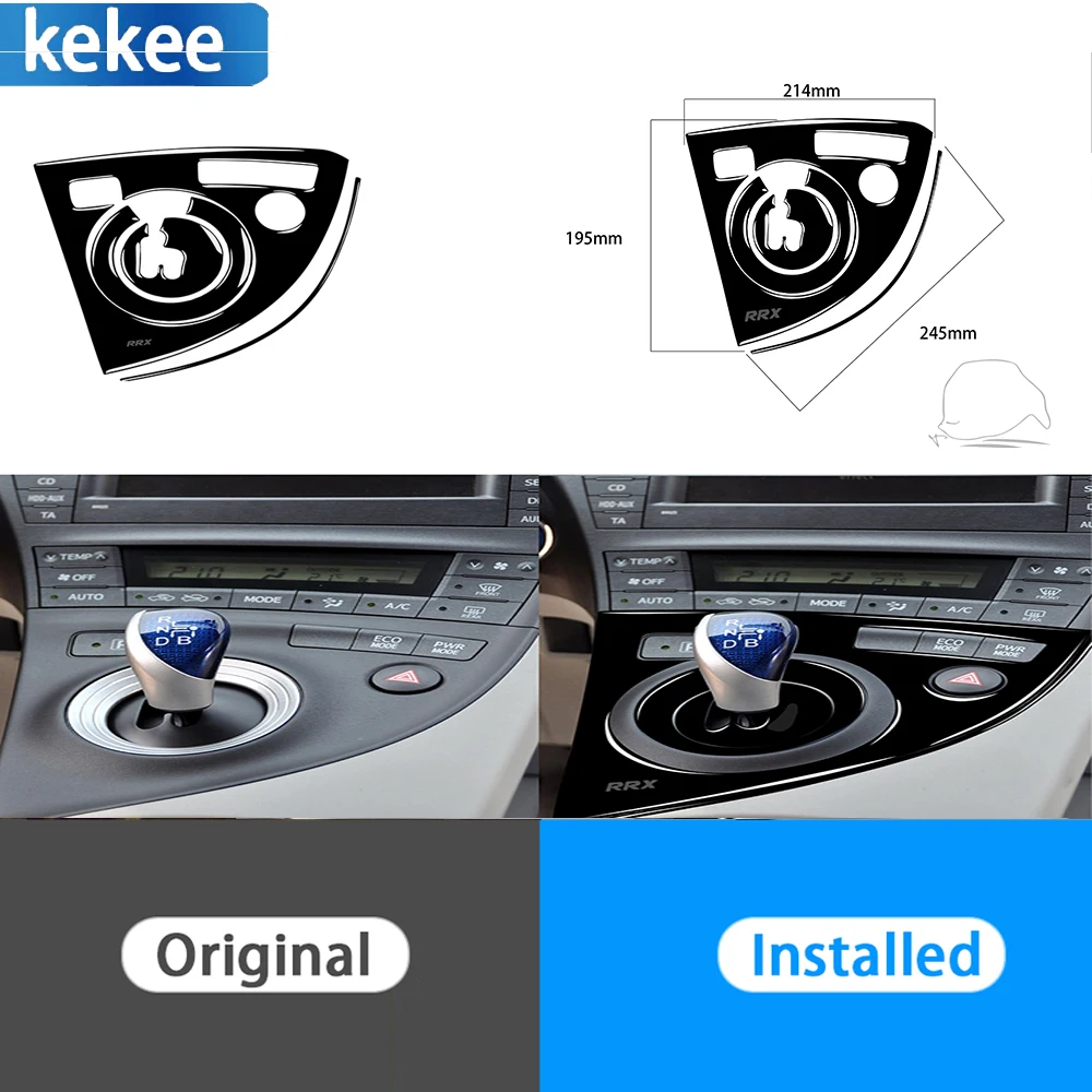 For Toyota Prius 2012 -2015 Piano Black Car Interior Centre control Shift Gearbox Panel Cover Sticker Trim Auto Decoration Set