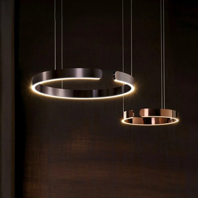 

German 0cch0i designer living room dining room bar counter dining room minimalist villa dimming lifting ceiling chandelier