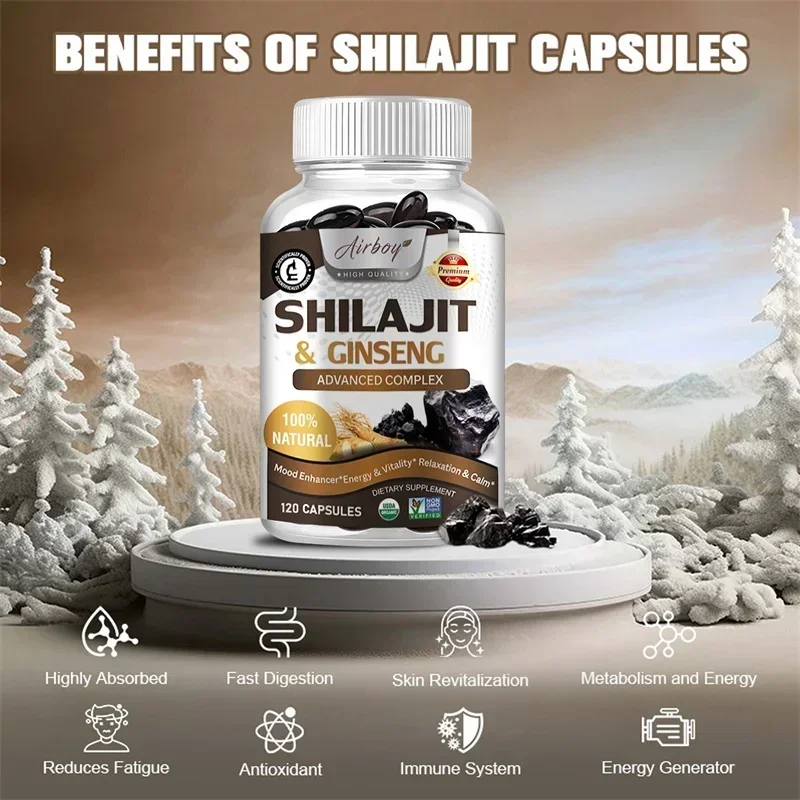 Shilajit - Impulso de energia, desempenho aprimorado, promove a circulação cardíaca e sanguíneaSuplementos de saúdeSuplementos