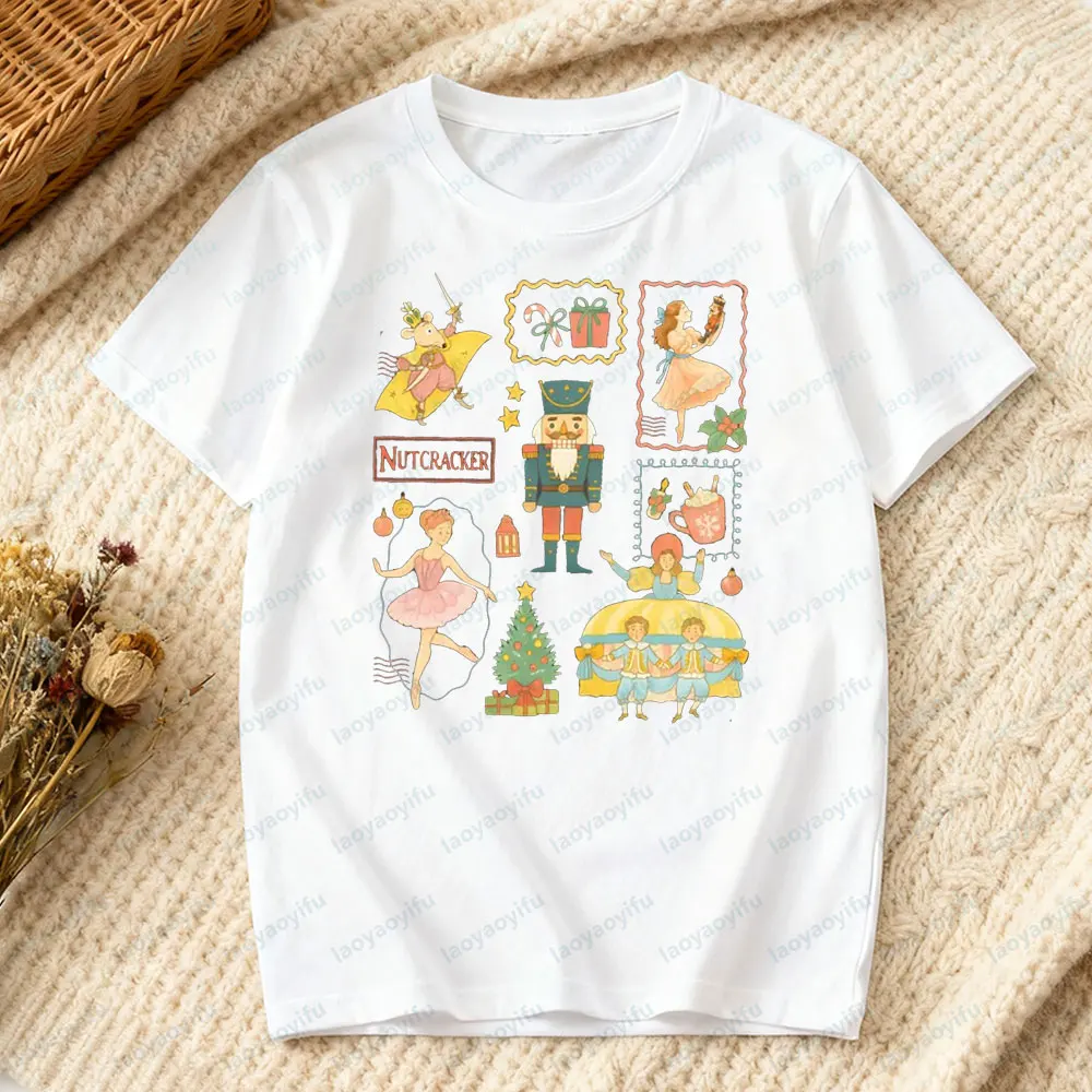 عيد الميلاد كسارة البندق لطيف عادية قميص كسارة البندق الباليه المحملة خمر السكر البرقوق الجنية تي شيرت احتفالي عطلة حفلة النساء بلايز #3