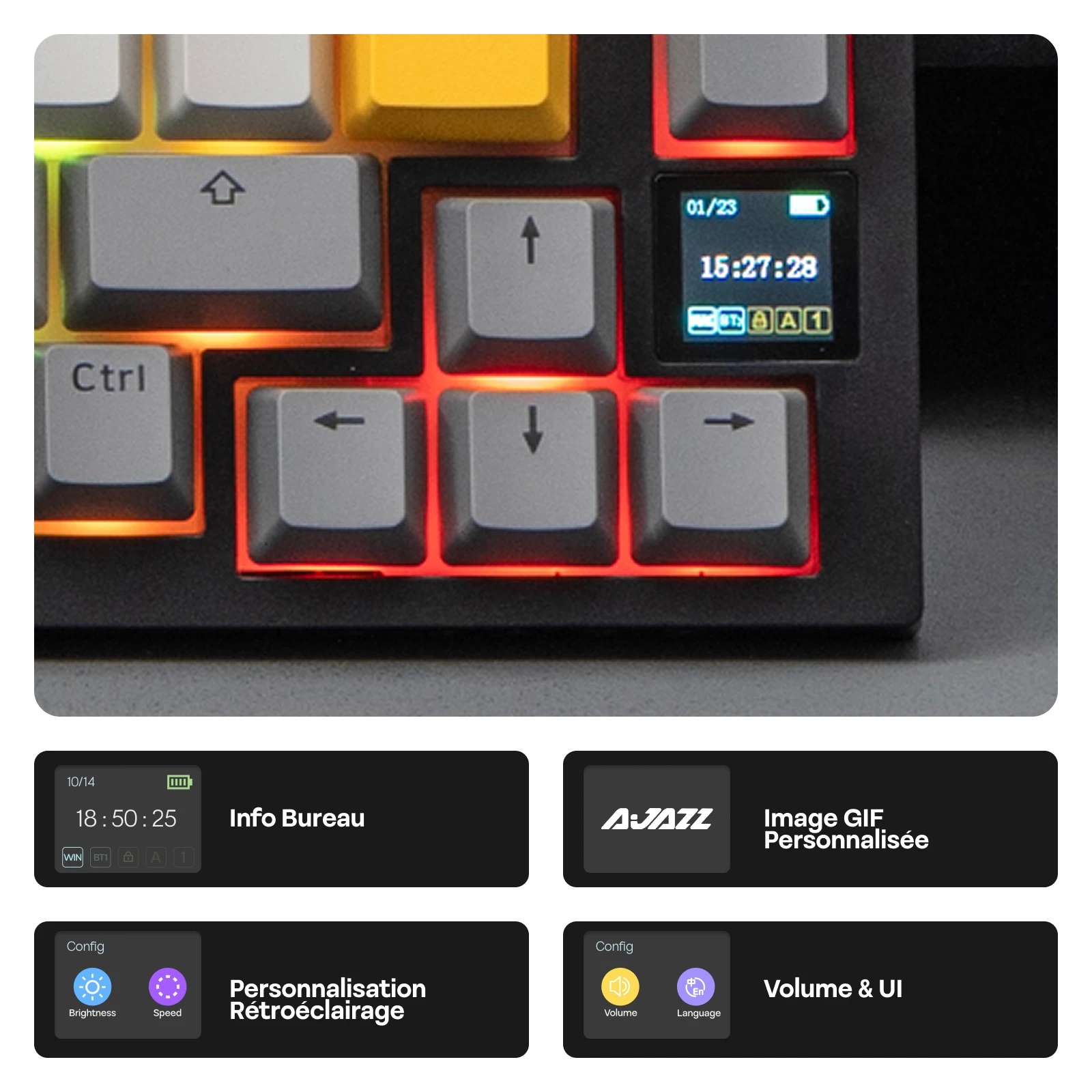 ISO-FR Layout EPOMAKER X AJAZZ AK820 PRO 75% AZERTY French Hot