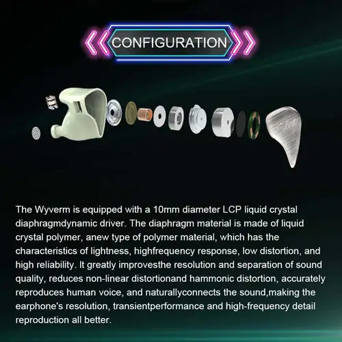 Imagen 2 del producto Auriculares Celest Wyvern con micrófono de pluma desmontable, auriculares intrauditivos con Cable, auriculares con micrófono para juegos IEMs