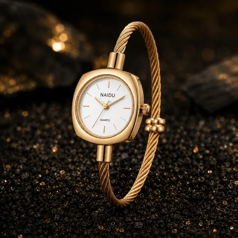New Luxury Gold Bangle Bracelet Women's Watch Elegant Thin Ladies Quartz Watch Fashion Female Wristwatch Gift Relogio Feminino
