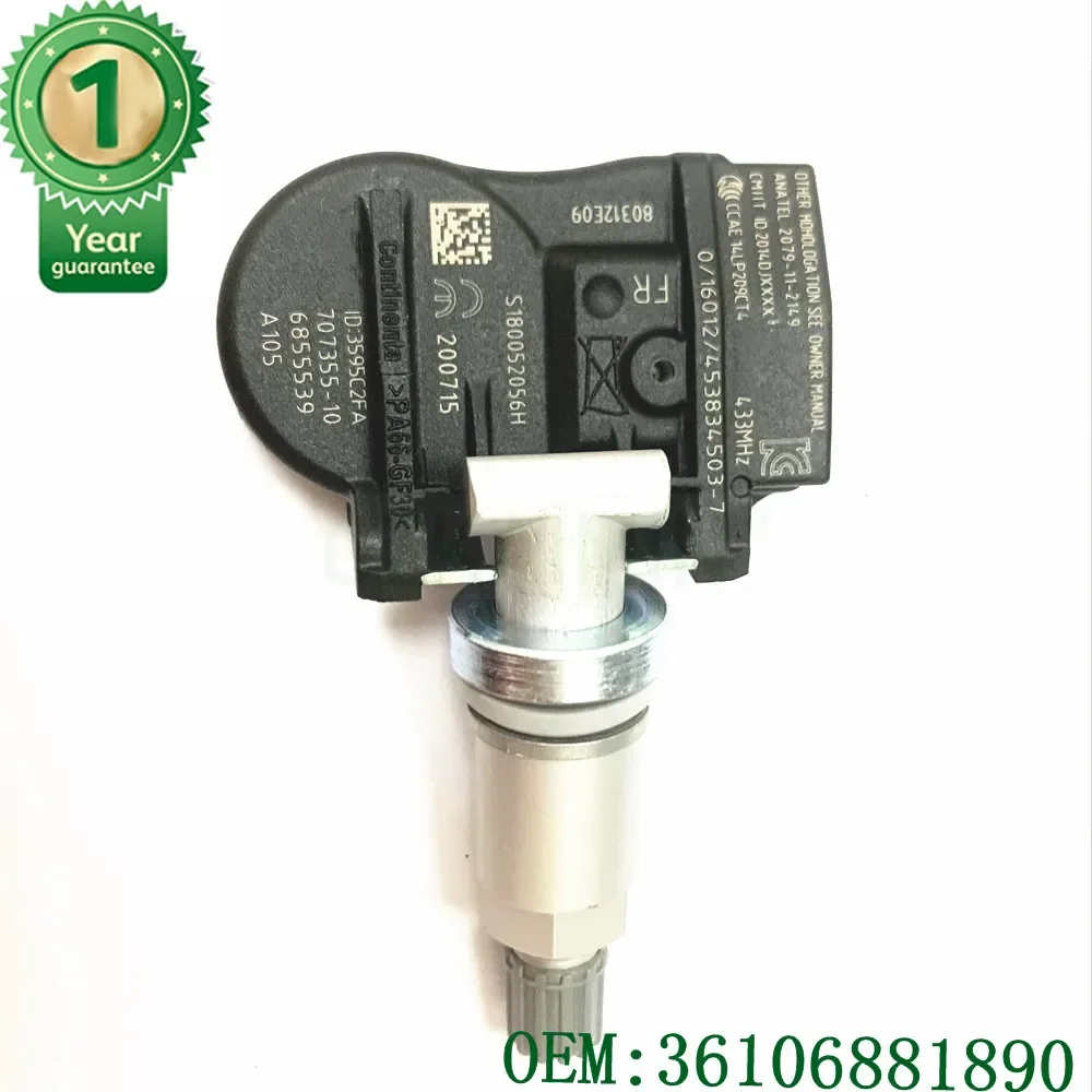 고품질 자동차 부품 OEM 36106856209 36106881890 6855539 BMW MINI용 TPMS 타이어 공기압 센서