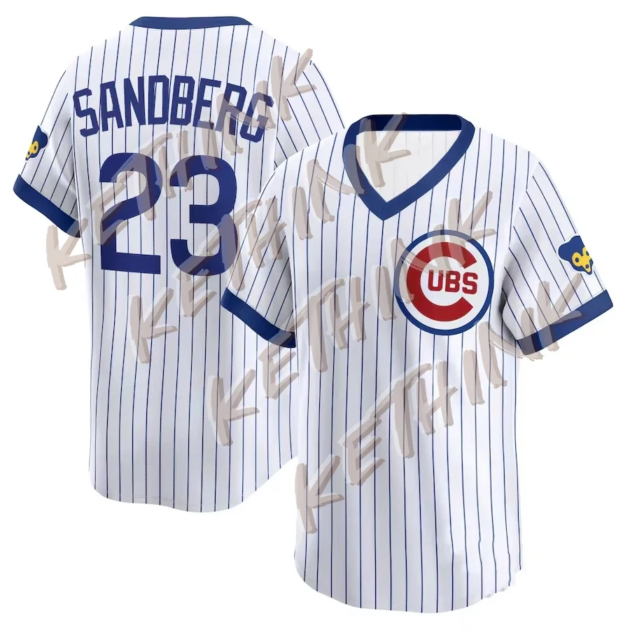 

2025-26 3D Чикаго Сине-Белая Бейсбольная Джерси Футболка с v-образным вырезом Свободная быстросохнущая спортивная рубашка с короткими рукавами Мужской повседневный топ