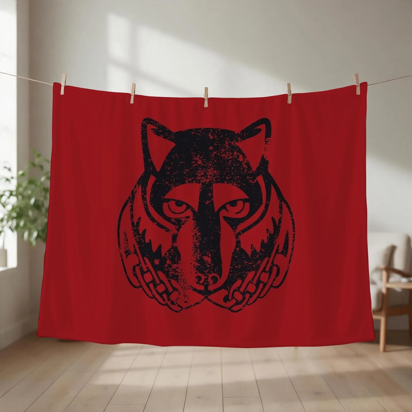 Solitude Logo · Distressed Throw Blanket couch cozy soft plush fuzzy picnic outdoor blanket