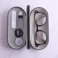 Estuche para gafas de doble capa, carcasa dura de doble uso, gran capacidad, antipresión, estuche para gafas de contacto portátil, estuche de almacenamiento de viaje Unisex