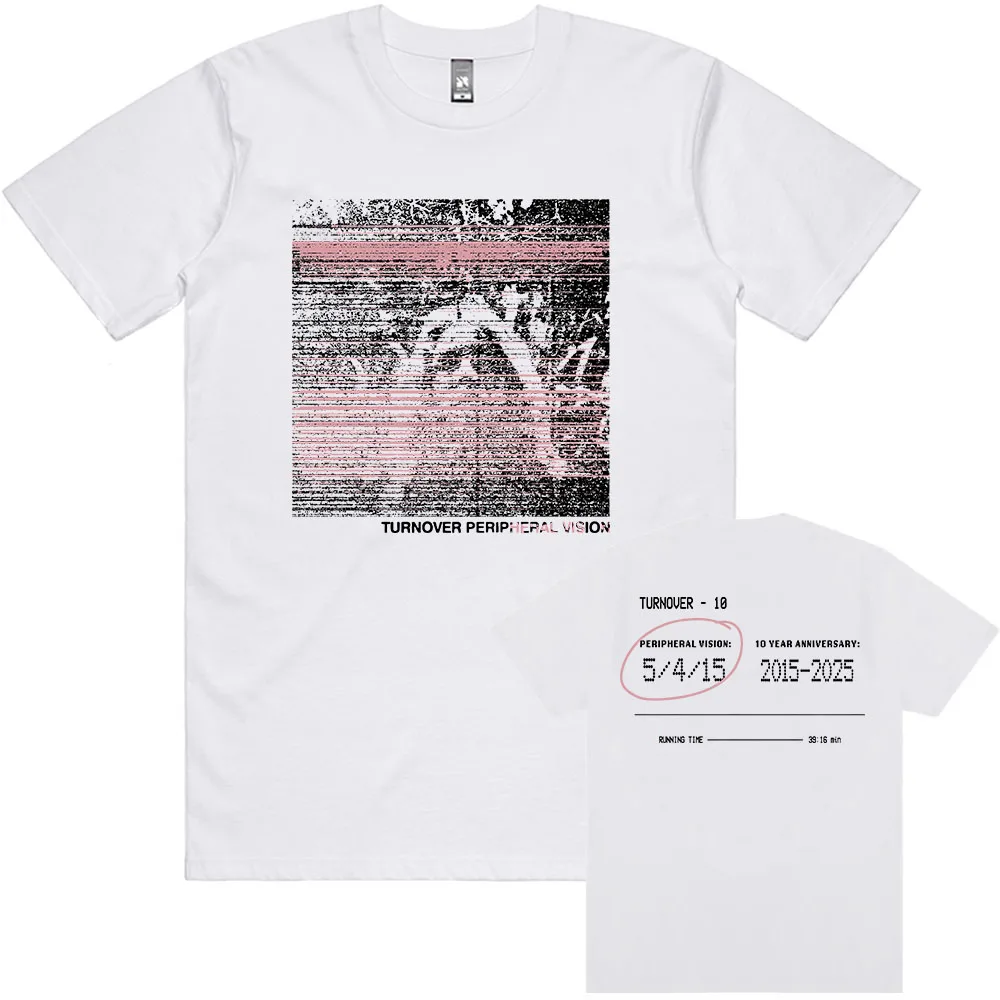 PERIPHERAL VISION Album Art Tshirts TURNOVER Band Tees Short Sleeve Summer Male T-shirt Grunge Unisex Streetwear Men Women Shirt